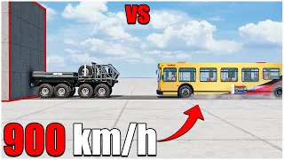 Beamng Drive | BUS (full) Dummy VS Off-Road Truck 900 kmh (284) | car torture