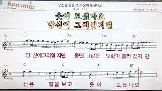 당신은 별을 보고 울어 보셨나요/박인수👍노래 반주, 코드 악보,가라오케💋Karaoke*Sheet Music*Chord*MR