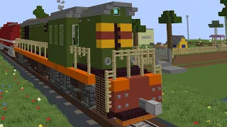 ЧМЭ3 с пожарным поездом в маинкрафте | Create mod train in minecraft