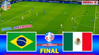 BRAZIL vs MEXICO - Final Copa America 2024 - Full Match All Goals | PES PC Gameplay