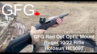 Installation of GFG Red Dot Optic Mount for Ruger 10/22 Rifle, Holosun HE509T red dot