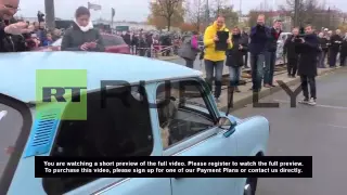 Germany: Trabant cars race around Berlin on wall anniversary