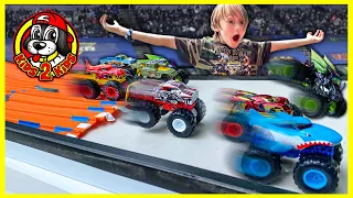 Adventure Force vs. Monster Jam vs. Hot Wheels Monster Trucks Toys DOWNHILL RACING SHOWDOWN!