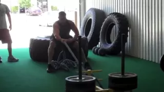 Football Exercises - NFL Upper Body Heavy Prowler Pulls