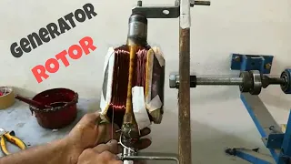 how to rewinding || robin generator rotor ||single Phase 6kv generaror || winding help karim ||