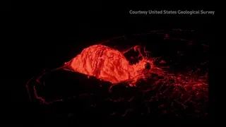 Lava forms picturesque 'dome fountain' at Hawaii's Kilauea volcano