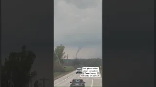 Cell phone video captures tornado in Cass County, Nebraska on April 26.