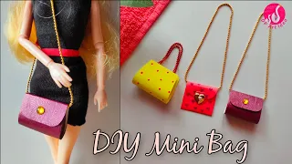 3 Amazing Barbie Doll Bag || Mini Bag || DIY Miniature Purse ||