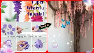 Make Tree with wisteria flowers//Easy craft tutorial//diy tree wall corner#nature#decor#diy#ytshorts