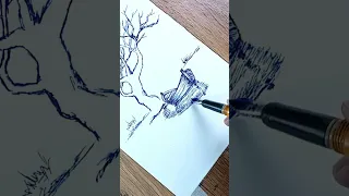Drawing with 14 Years Old Fountain Pen 😱 #shorts #drawing #sketch #youtubepartner #youtubeshorts