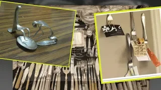 Аmazing artwork recycling old spoon and fork and create this!