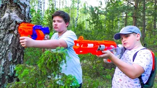 НЕРФ БИТВА! НОВОЕ ЗАДАНИЕ - ЗАХВАТ NERF БАЗЫ Бандитов! / Кириешка Nerf Battle