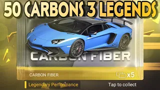 3 LEGENDARIES IN 1 VIDEO! 50 CARBON FIBERS PACK OPENING!!! (Top Drives Pack Opening)