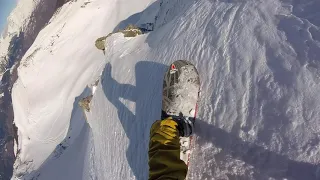 #Snowboard  Freeride Petit couloir Roc du Becoin La Plagne