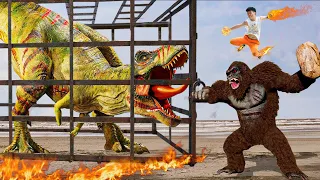 Most REALISTIC Dinosaur Attack | King Kong Vs T-Rex | Jurassic Park Fan-Made Film | Dinosaur