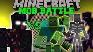 MUTANT OBSIDIAN GOLEM VS MUTANT ZOMBIE, CREEPER, ENDERMAN, & SKELETON - Minecraft Mob Battles - Mods