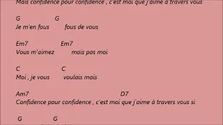 Jean Schultheis , Confidence pour Confidence . Karaoké d accords pour accompagner a la guitare