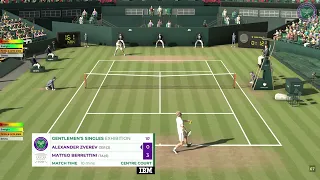 Alexander Zverev VS Matteo Berrettini | Wimbledon 2023 | Tennis Elbow 4 | CPU vs CPU | Gameplay