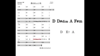 11番 スプートニクスカラオケ 夢のオレンジ号 ORANGE BLOSSOM SPECIAL デモ演奏バージョン コード譜付き (DTM 打込み音源) with chord notation