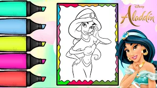 Coloring Disney Aladdin Princess Jasmine Coloring Page | Coloring for Kids #coloring #disneyprincess