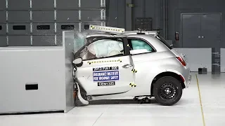 2013 Fiat 500 driver-side small overlap IIHS crash test