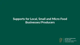 Webinar on supports for local, small and micro food businesses/producers