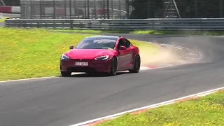 1100 HP TESLA MODEL S PLAID SPIED TESTING ON THE NURBURGRING | POSSIBLE RECORD RUN... BUT CRASHED