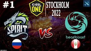 ПЕРВЫЙ МАТЧ НА ВЫЛЕТ ИЗ МАЖОРА! | Spirit vs beastcoast #1 (BO3) ESL One Stockholm
