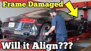 Can a Salvage Supercar with Frame Damage be Aligned? Let's find out on my Audi R8!