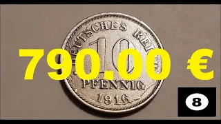 10 Pfennig 1916 A Stempelbruch - Rare -