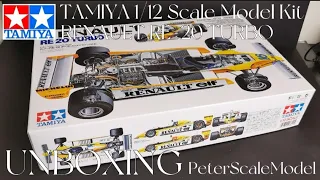 RENAULT RE-20 TURBO / TAMIYA 1/12 / Scale Model Unboxing / 2022 Reprint / ITEM 12033