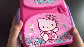 4 minutes Satisfying with Unboxing New Hello Kitty amazing backpack (no music)