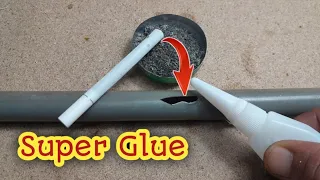 THE SUPER GLUE AND MAGIC ASH !! THE UNBELIEVABLE RESULT TO FIX PIPE