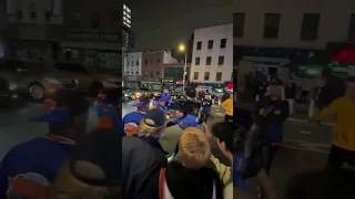 Knicks fans HOOPIN on 8th Ave after the Knicks BEAT the Cavs!👀 #shorts