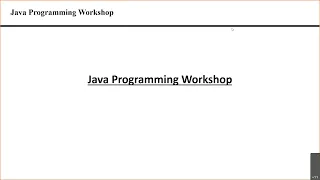 Java Programming Language Workshop - 2021 - Sem - 1