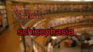 What does schizophasia mean?