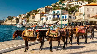 Hydra Island City Center Walk 🇬🇷 : Discover Greece's Gem 🚶‍♂️