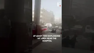 Explosive Airstrike Near Gaza Hospital, People Run For Shelter | Subscribe to Firstpost