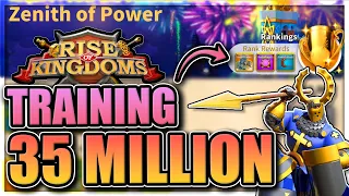 Training 35M power in Rise of Kingdoms [Zenith of Power]