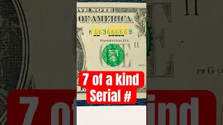 🤑 Is Your $1 Worth 💰 More? 7 of-a-kind Serial Number Value - Fancy Serial # to Look For on $