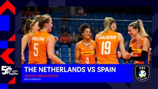 The Netherlands vs. Spain | Match Highlights | CEV EuroVolley 2023 Women