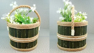 You Can Recycle A Plastic Bottles Into A Pretty Storage Basket / Diy Storage Basket At Home