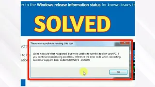 [SOLVED] we're not sure what happened, but we're unable to run this tool on your PC.