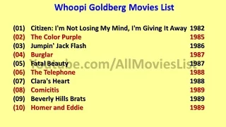 Whoopi Goldberg Movies List
