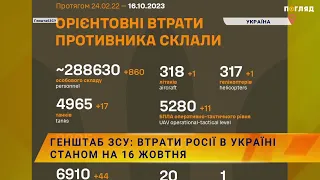 ☠️💣Генштаб ЗСУ: втрати Росії в Україні станом на 16 жовтня