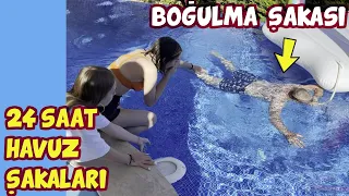 24 SAAT HAVUZ ŞAKALARI YAPTIK | Boğulma Şakası - Işıl Güler & Babishko Family