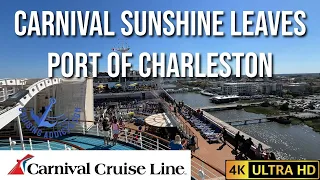 Cruise Ports - Carnival Sunshine Leaving the Port of Charleston for a 5-day Bahamas Cruise