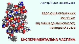 Лекторій для юних хіміків. Заняття 33 Еволюція органічних молекул: від амінів до білків. Експеримент