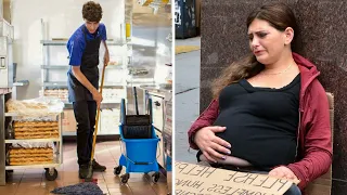 Janitor Took a Pregnant beggar to the Restaurant to Feed Her Then the Boss Saw Them and Did THIS!