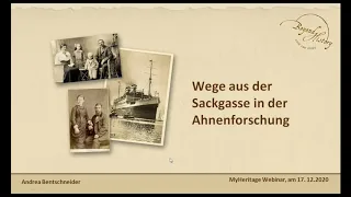 Wege aus der Sackgasse in der Ahnenforschung